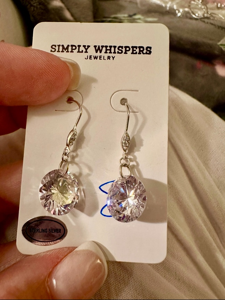 Simply Whispers Nwt 925 Sterling Silver Cz French Hook Earrings